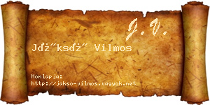 Jáksó Vilmos névjegykártya